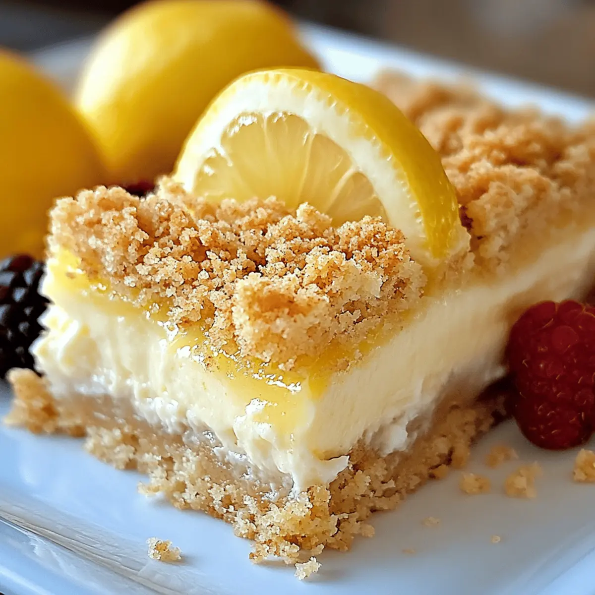Creamy Lemon Cheesecake Crumb Bars Recipe