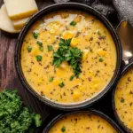 Hearty Cheddar Garlic Herb Potato Soup