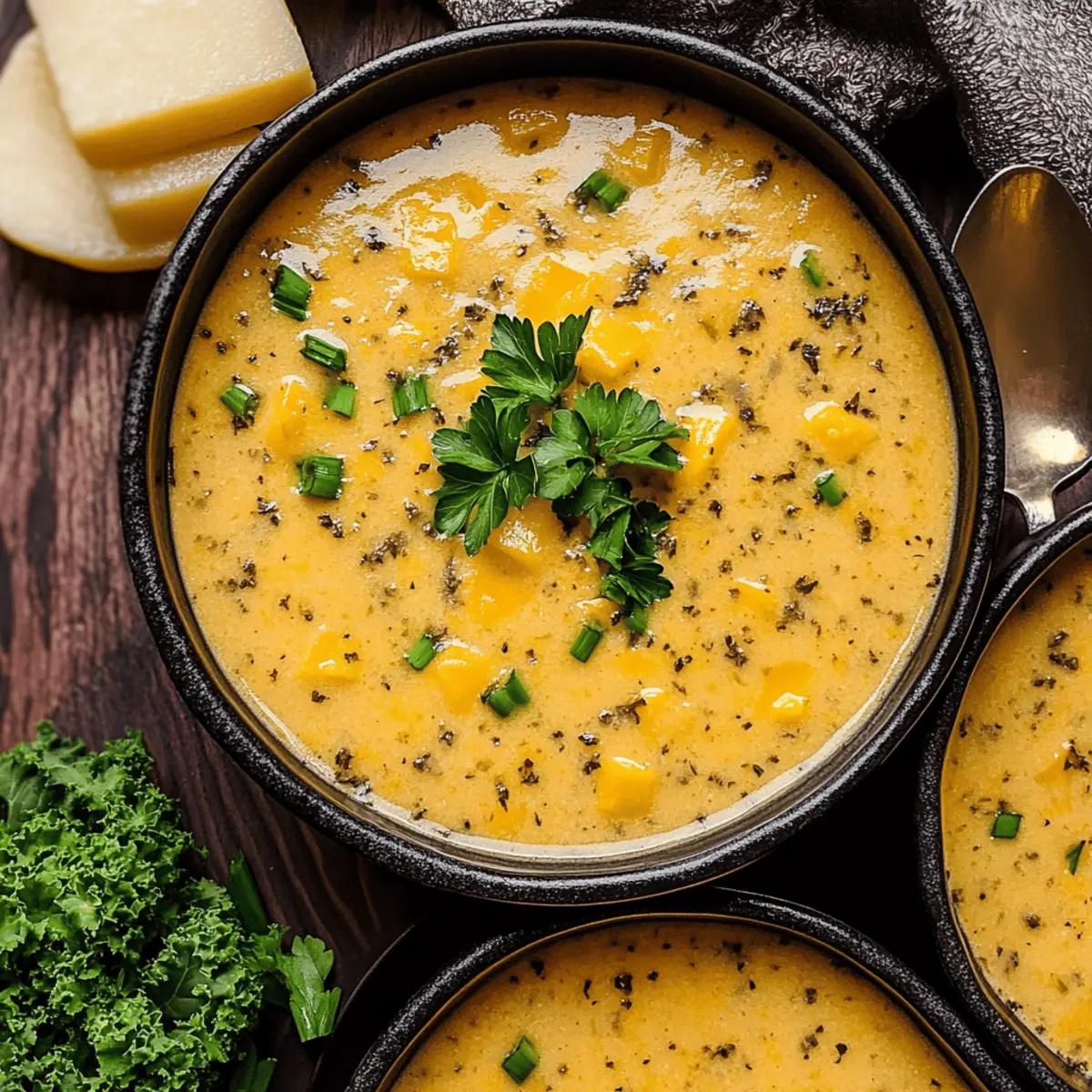 Hearty Cheddar Garlic Herb Potato Soup