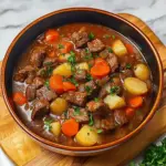 Hearty Beef Bourguignon Soup