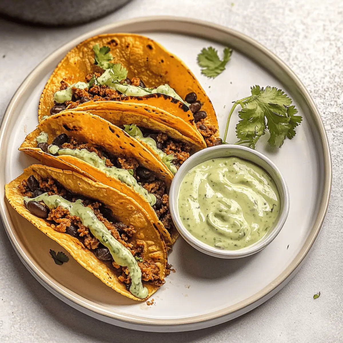 Crispy Baked Ground Turkey Tacos with Avocado Sauce Delight