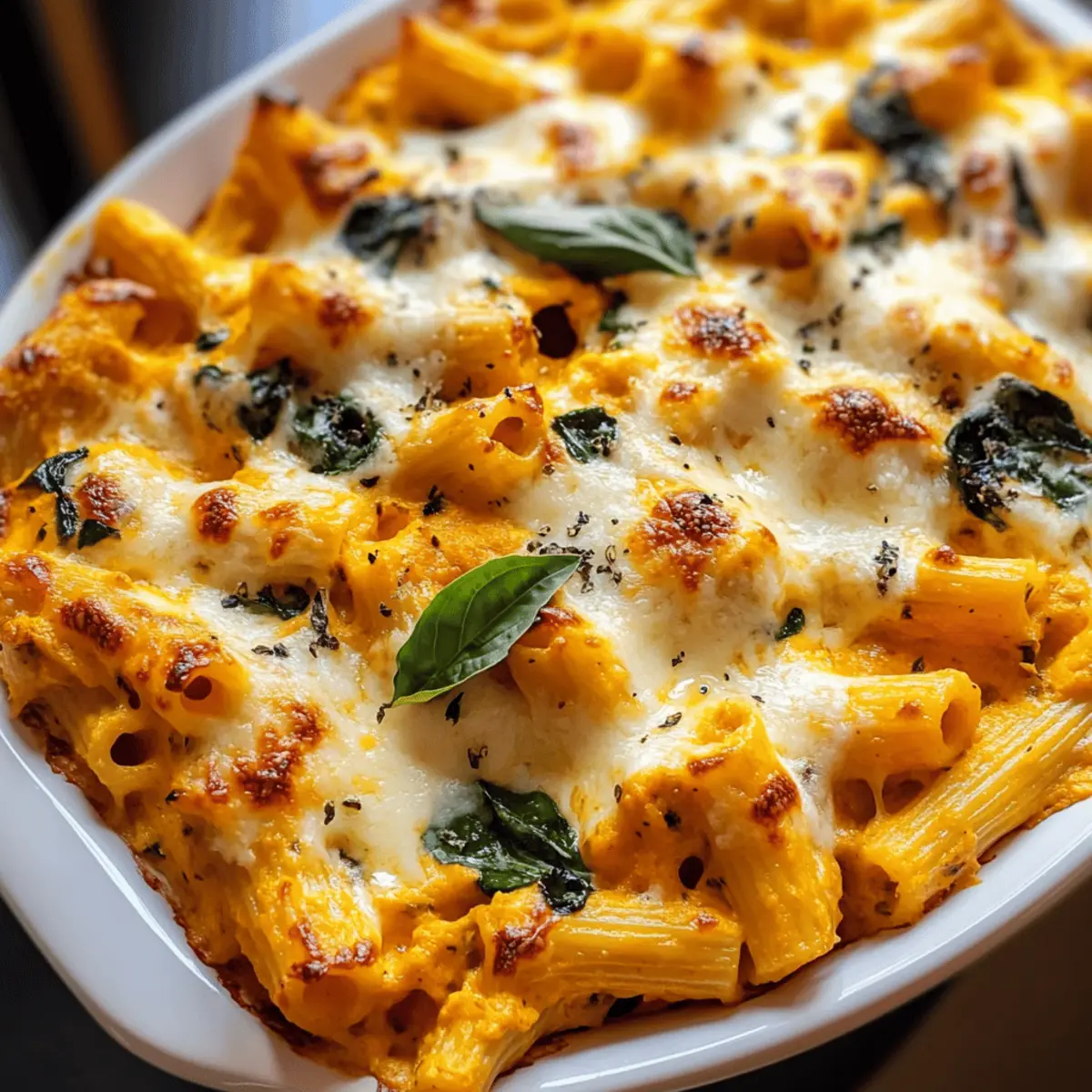 Cheesy Pumpkin Ricotta Pasta Bake