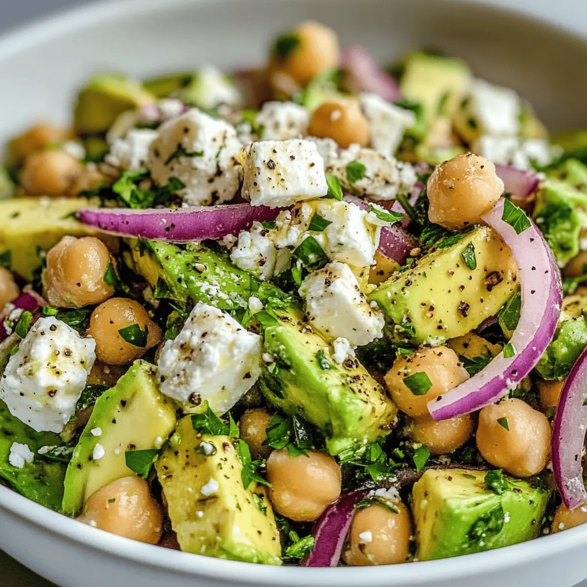Chickpea Feta Avocado Salad for a Quick Healthy Delight
