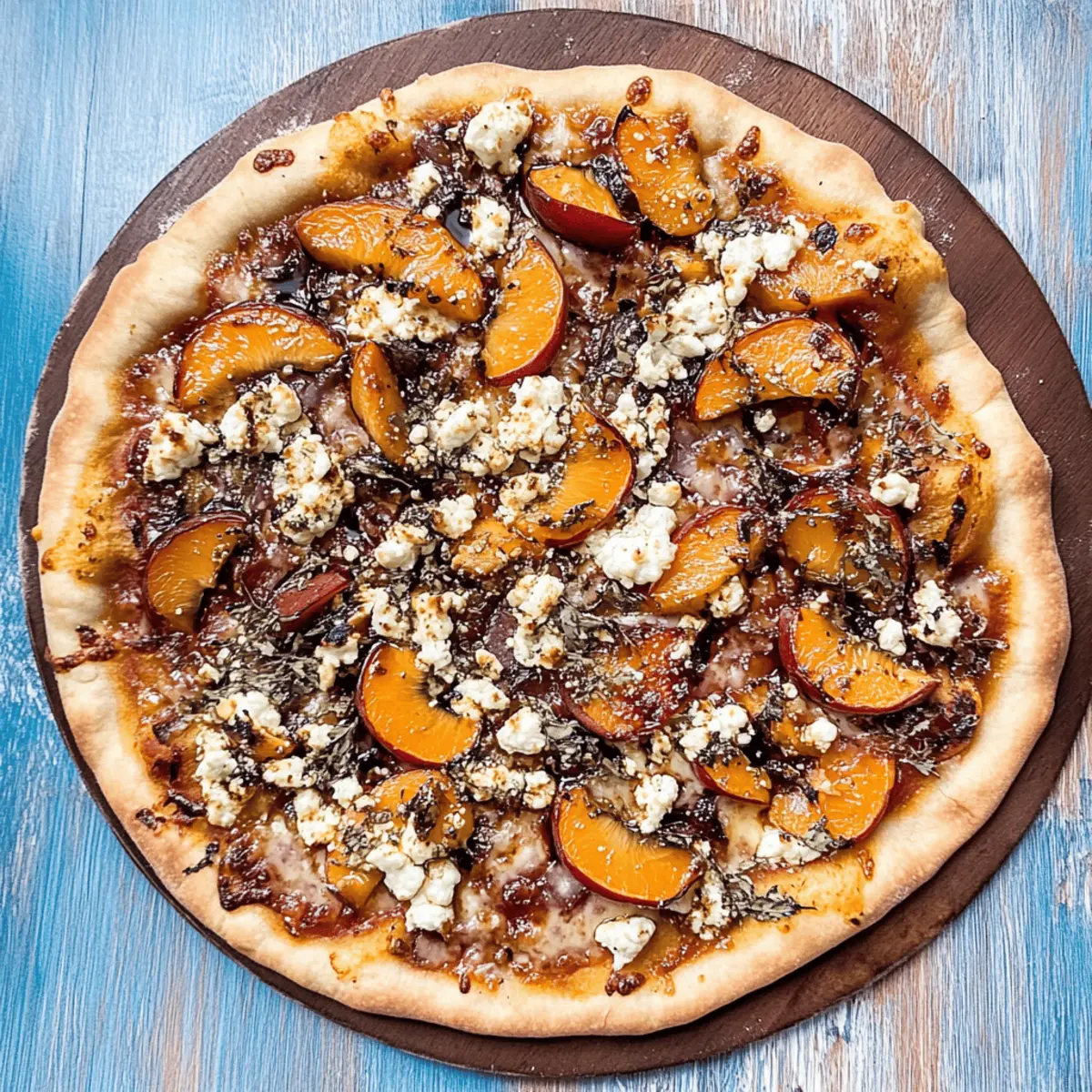 Peachy Pizza with Goat Cheese and Balsamic Drizzle Bliss