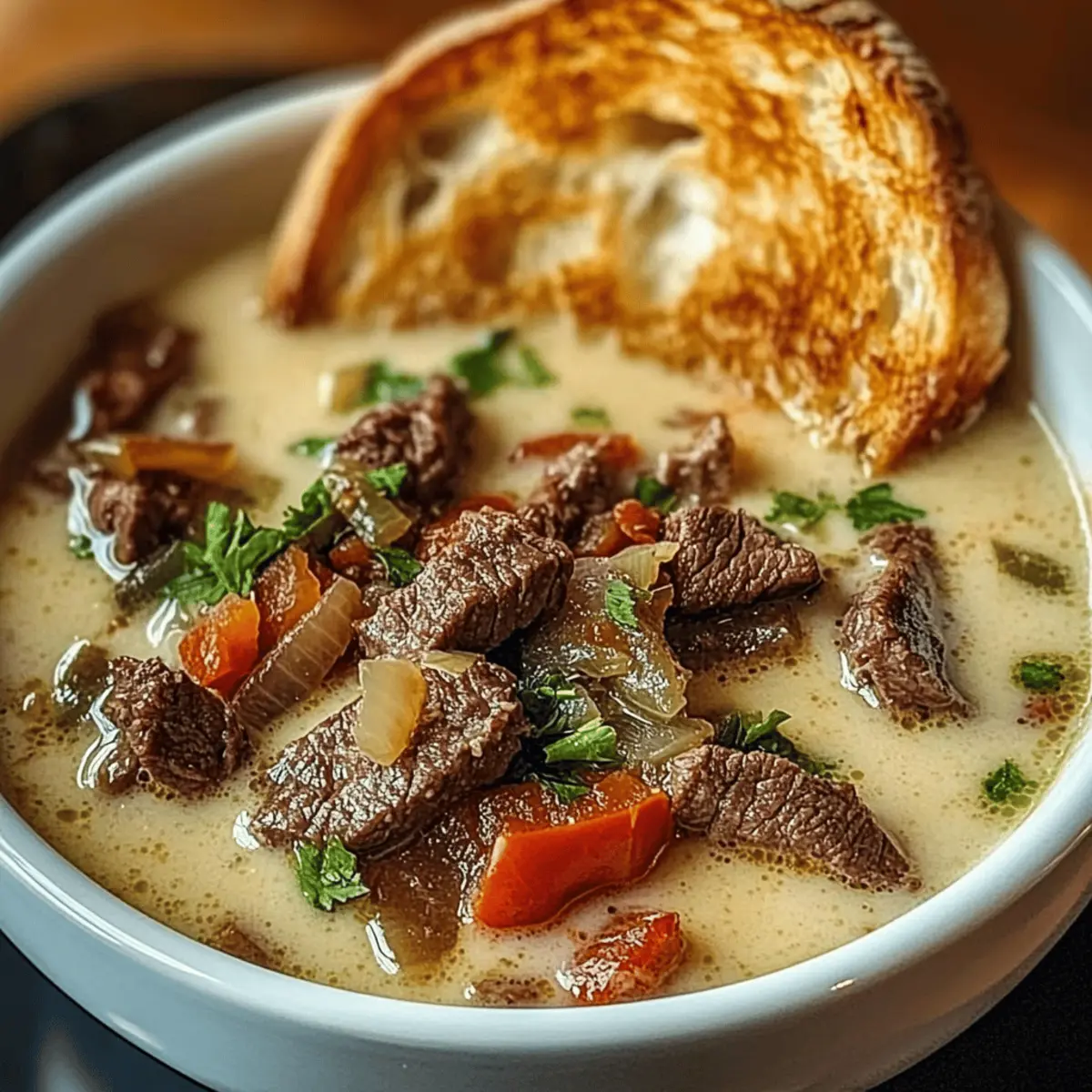 Creamy Philly Cheesesteak Soup for Cozy Nights In