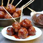 Whiskey Peach BBQ Meatballs