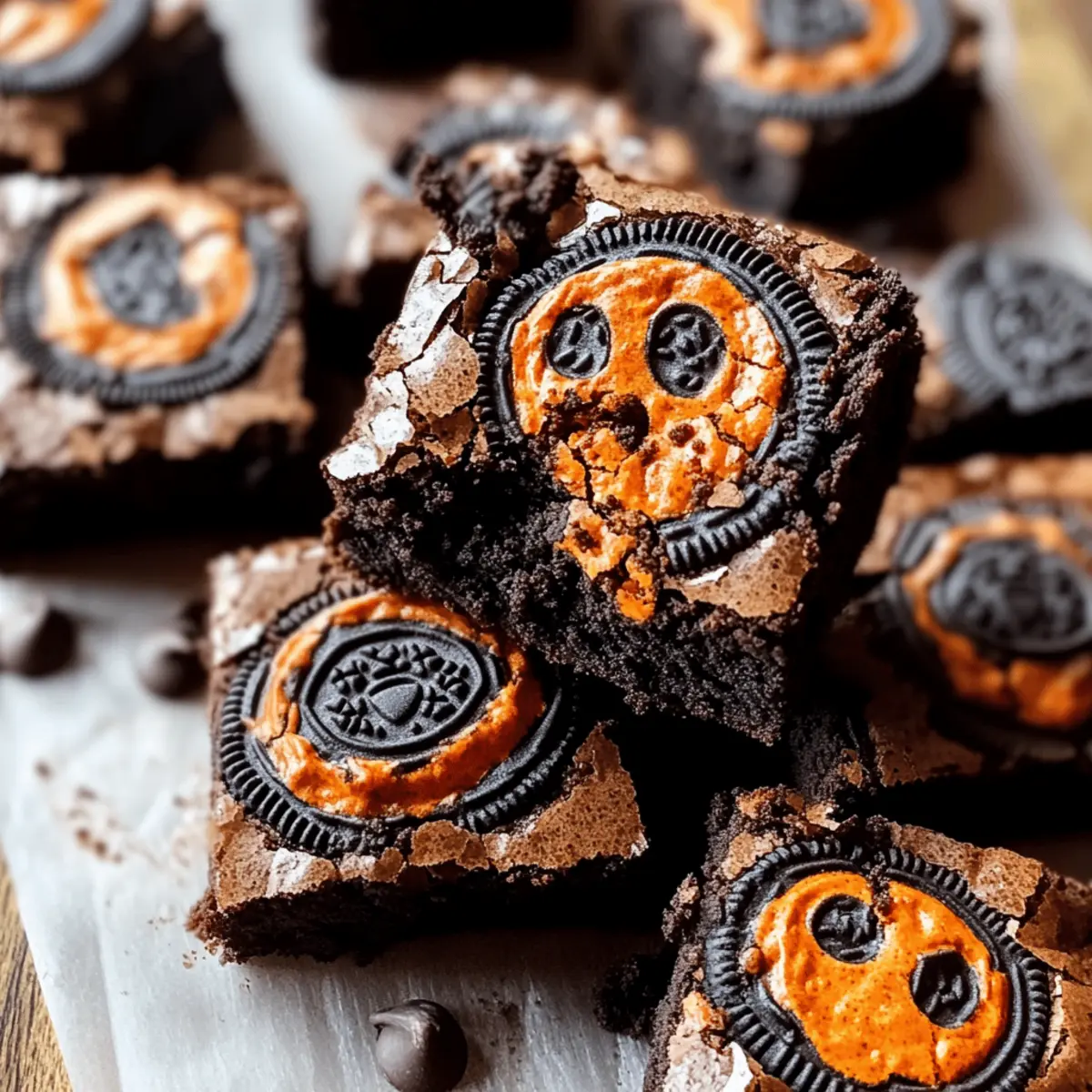 Halloween Oreo Cookie Boo Brownies