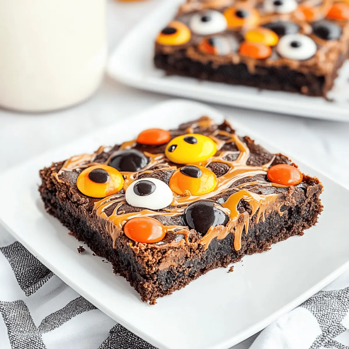 Spooky Halloween Peanut Butter Brownies with Eyeballs Delight