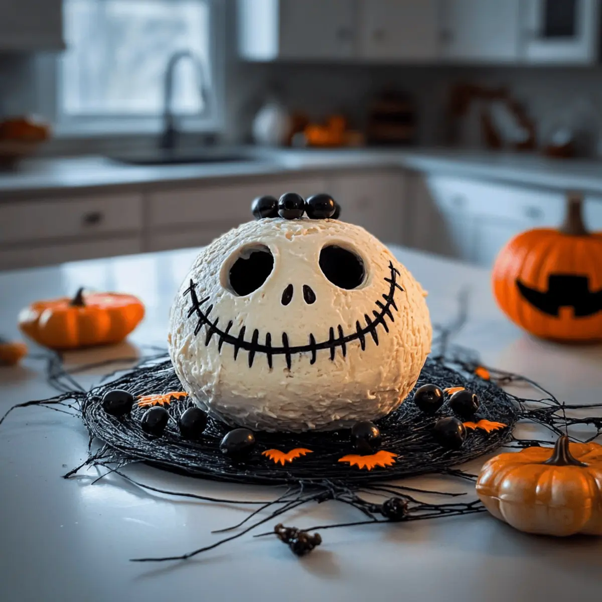 Skellington Cheese Ball Appetizer Recipe for Spooky Fun