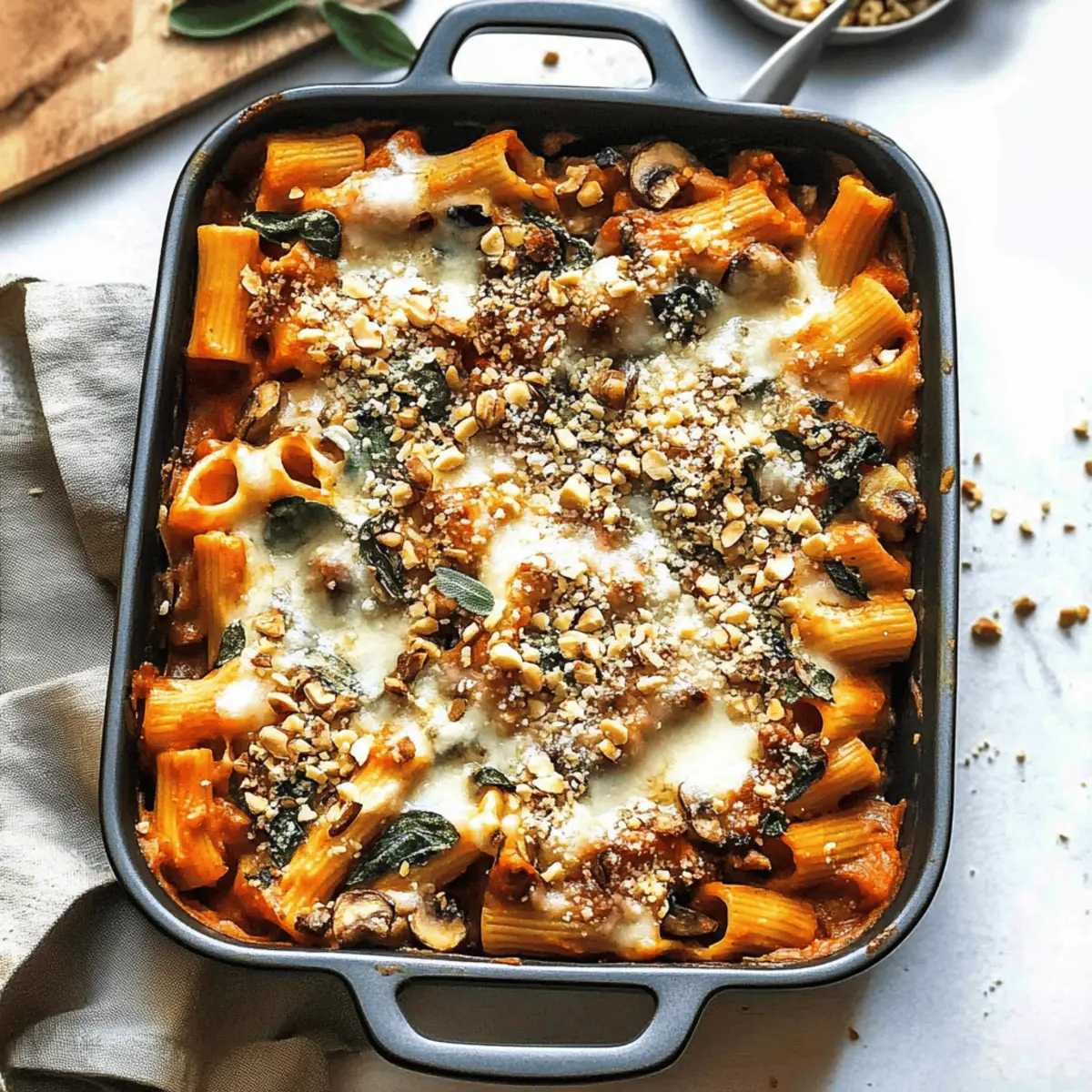Creamy Pasta Bake with Pumpkin Tomato Sauce for Cozy Nights