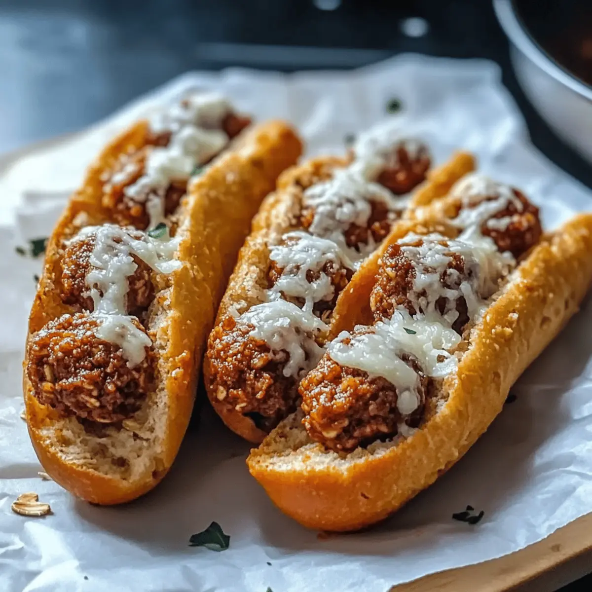 Cheesy Meatball Subs