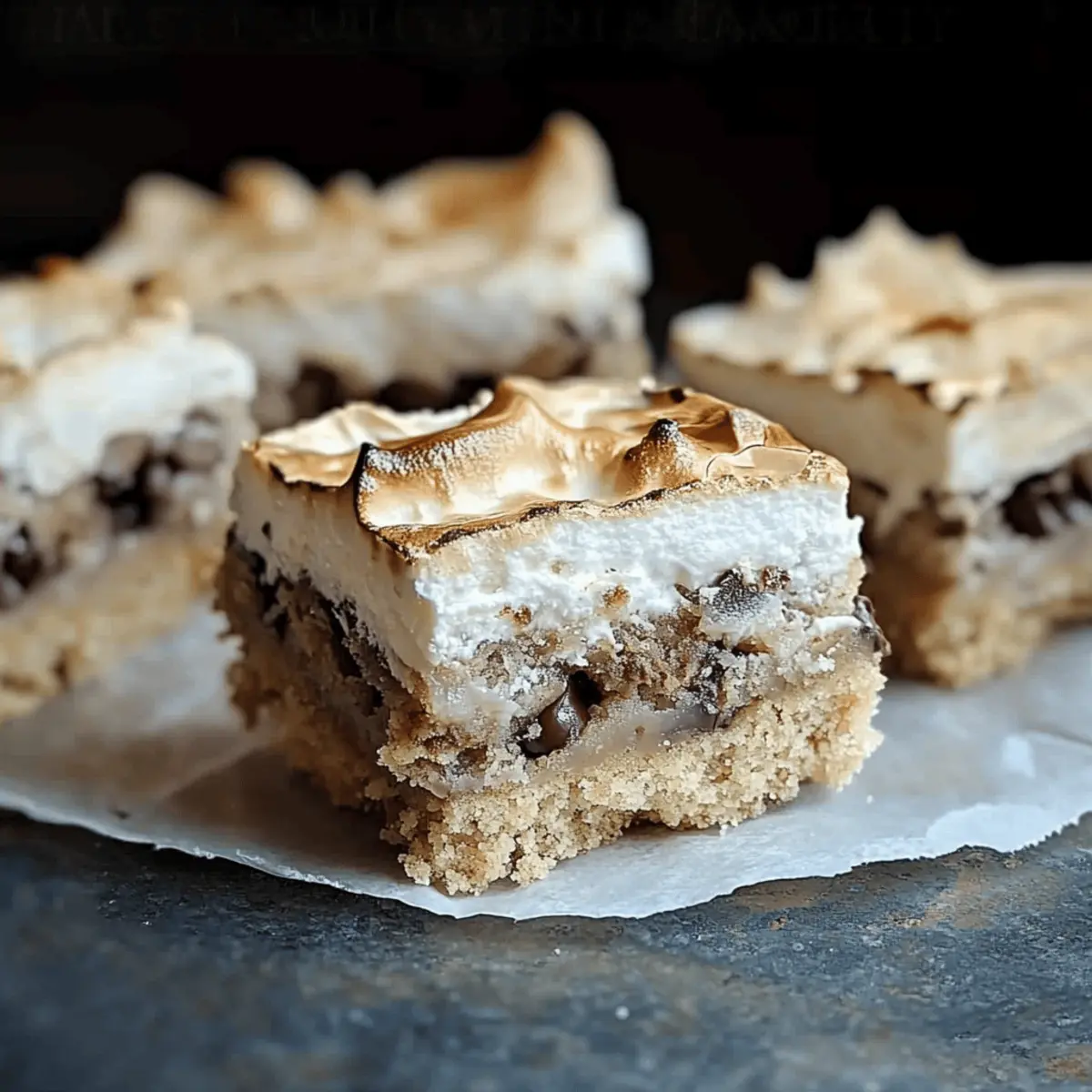 Chewy Halfway Cookie Bars with Fluffy Meringue Delight