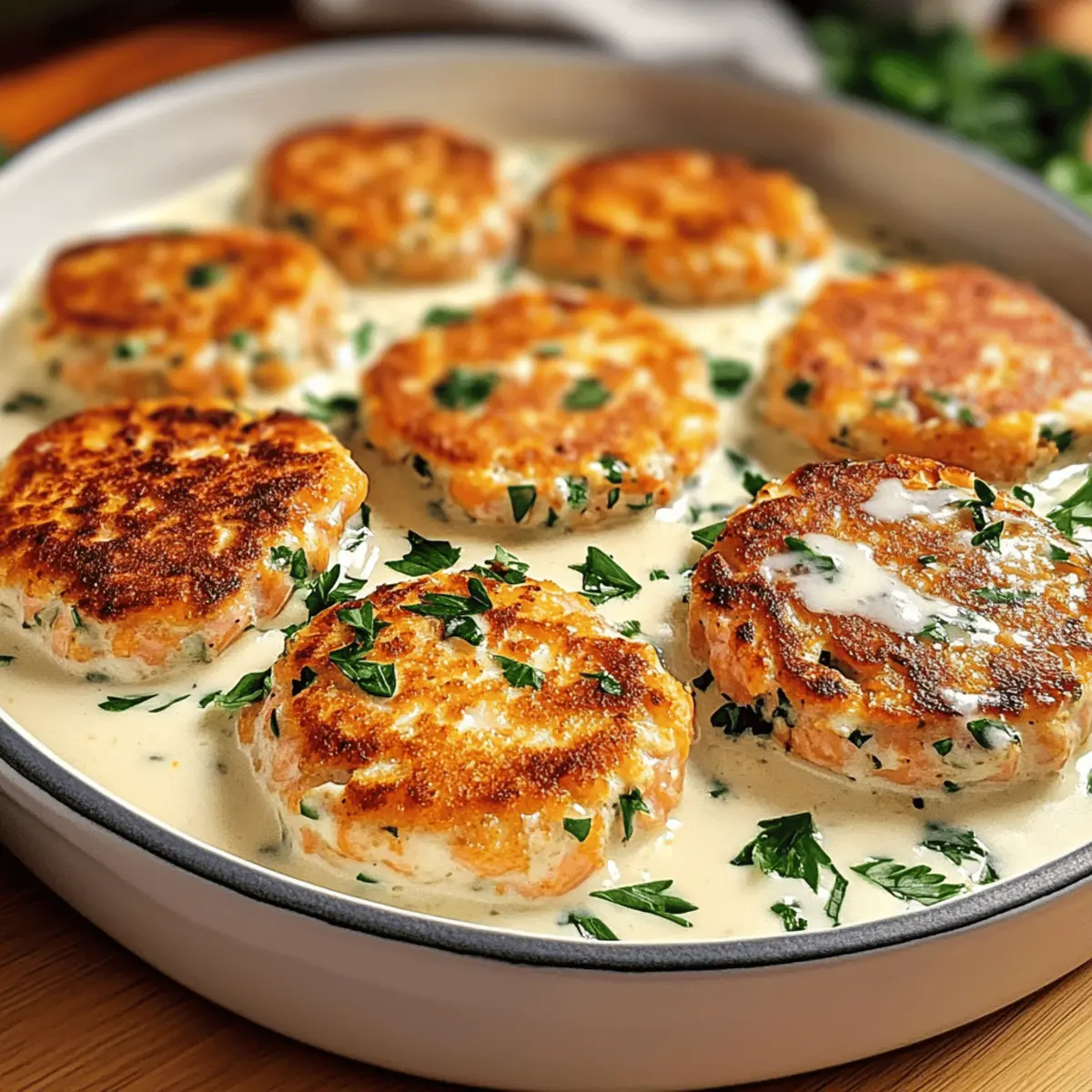 Savory Salmon Patties with Zesty Creamy Sauce Delight