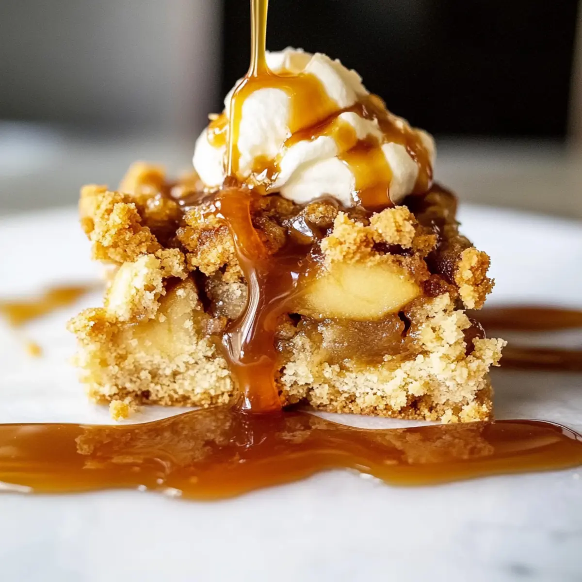 Irresistible Apple Crumble Bars with Luscious Caramel Drizzle