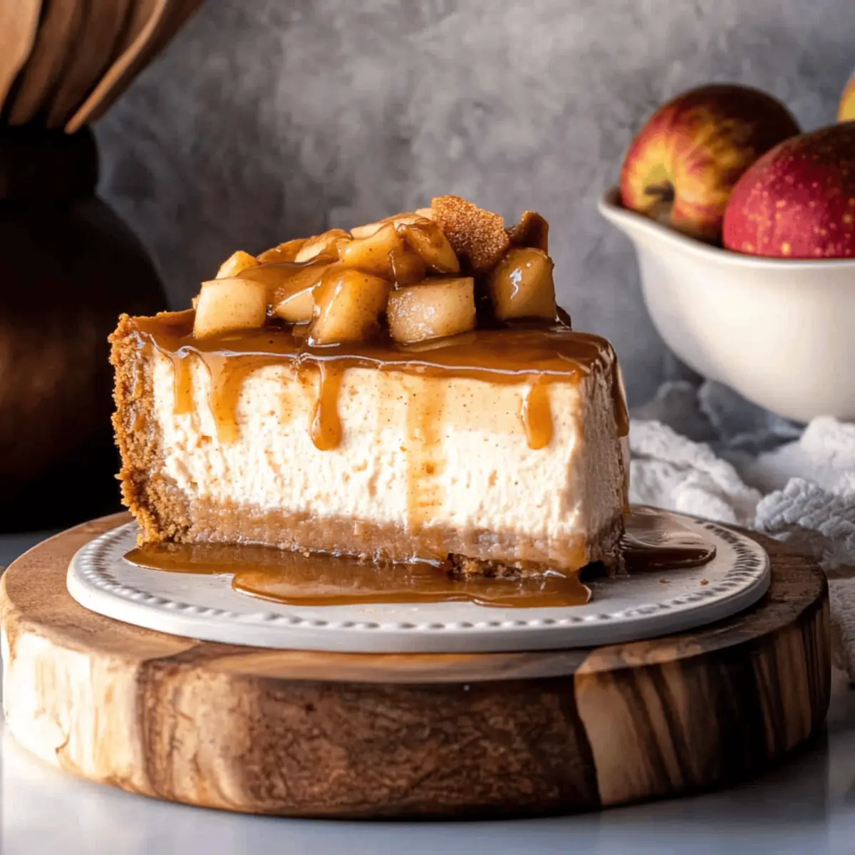 Irresistible Apple Pie Cheesecake with Salted Caramel Bliss