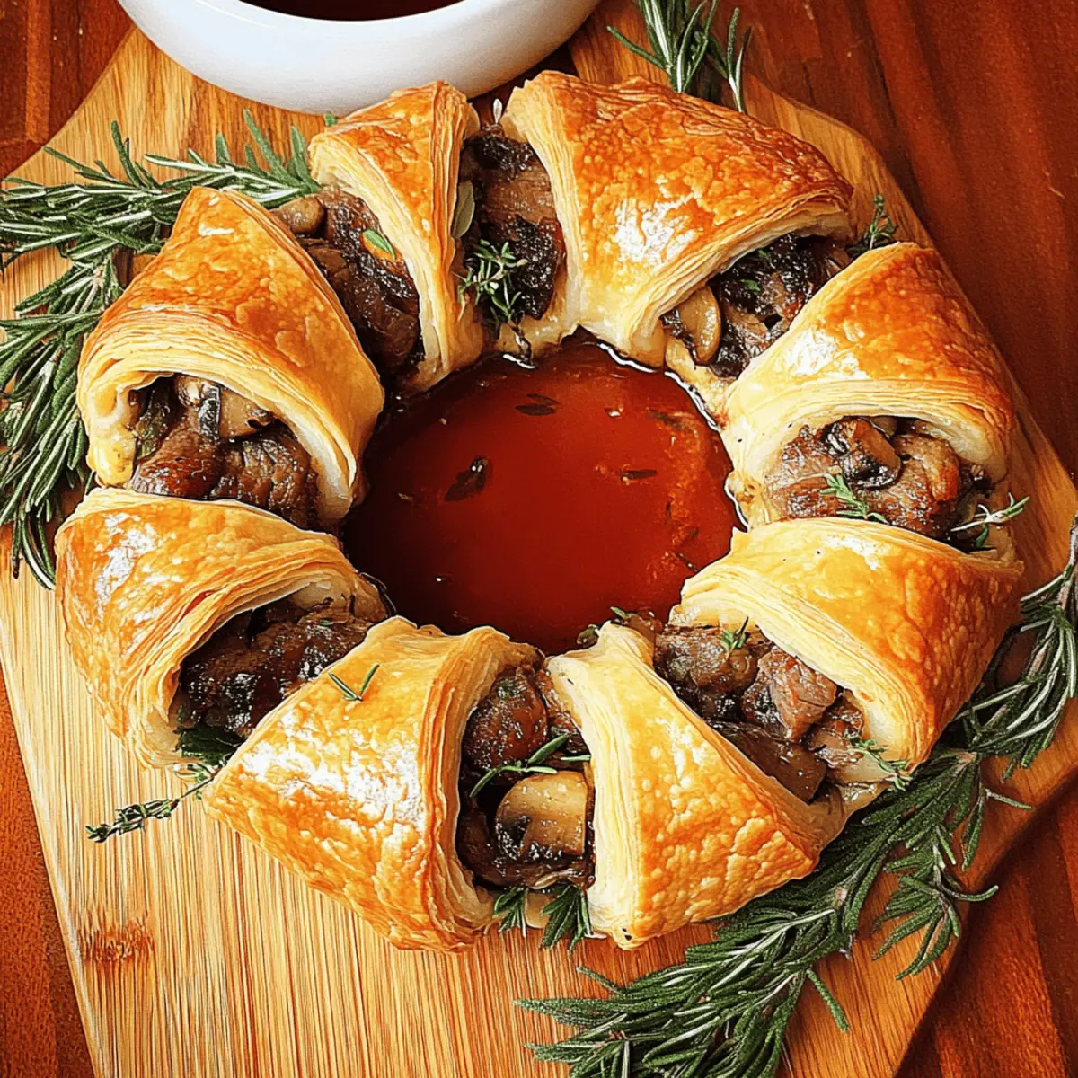 Decadent Beef Wellington Wreath for Festive Gatherings