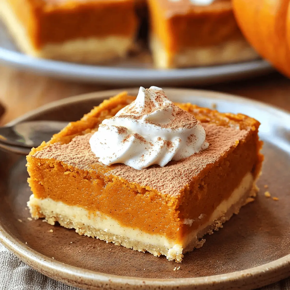 Delicious Pumpkin Pie Bars with Buttery Cinnamon Crust