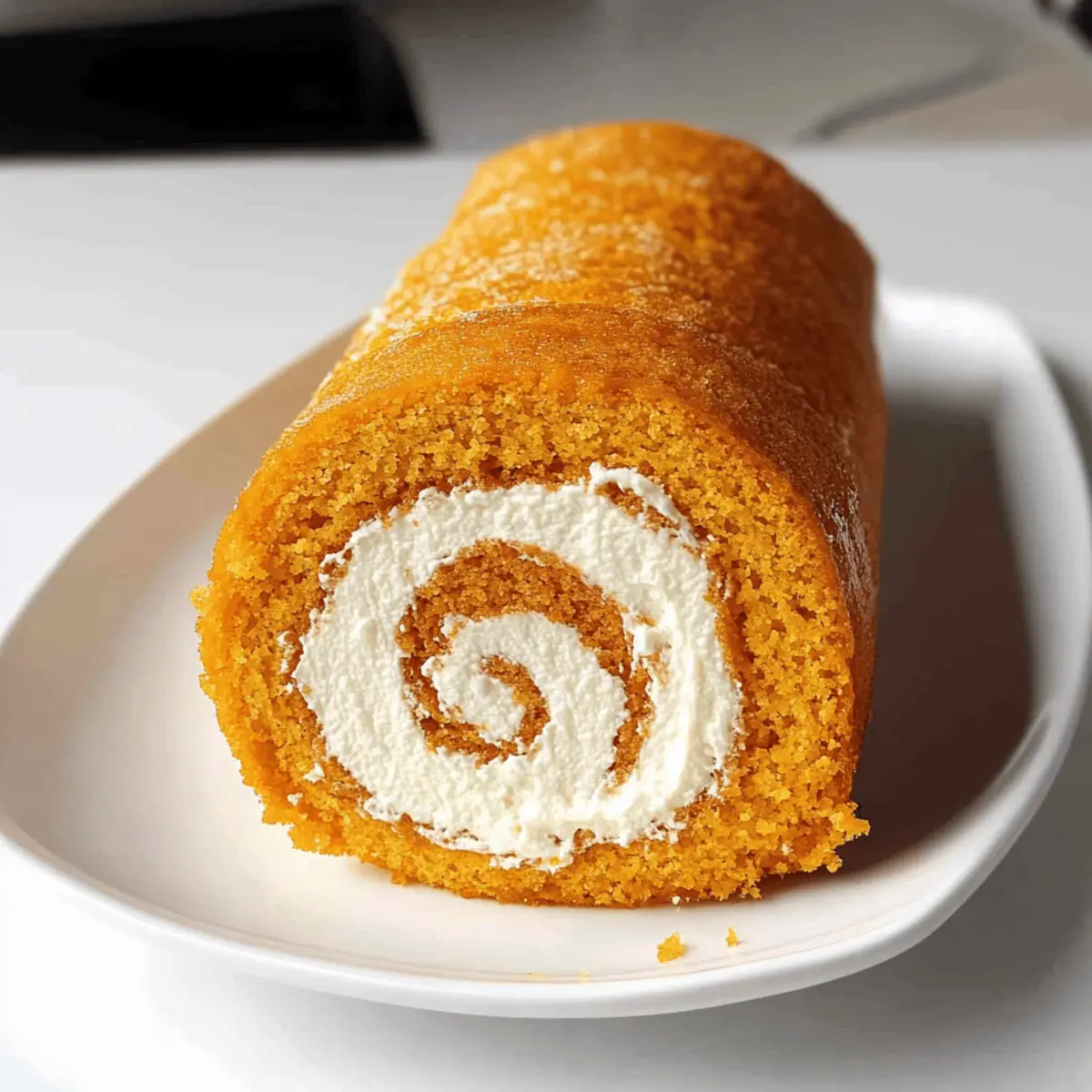 Delicious Pumpkin Roll Recipe with Whipped Cream Filling