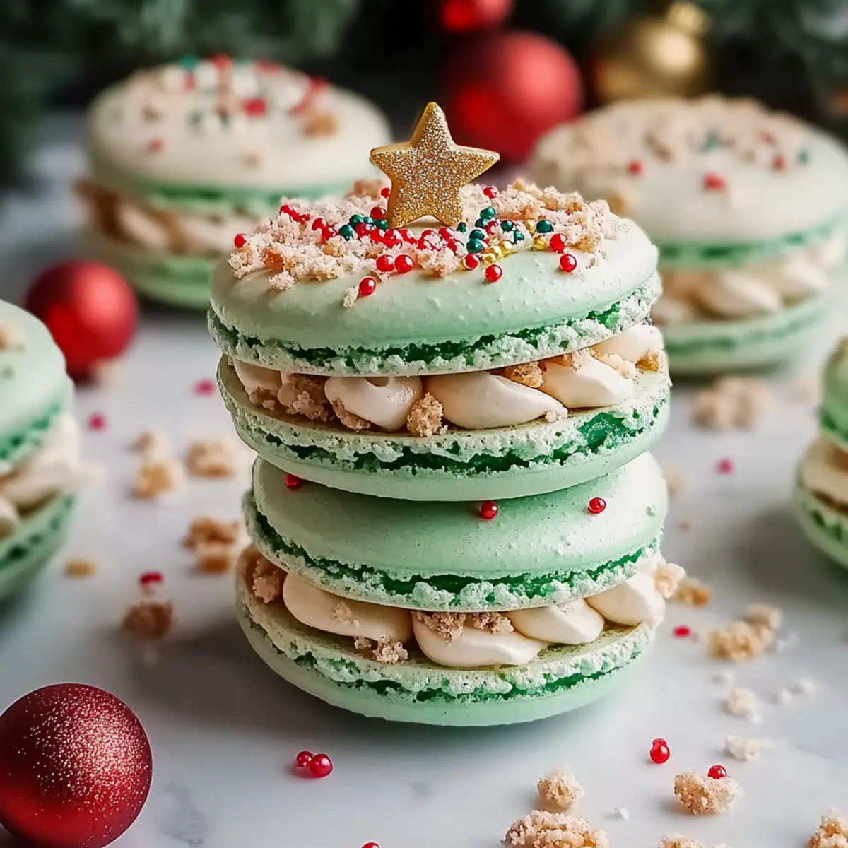 Delicious Christmas Tree Cake Macarons for Festive Joy