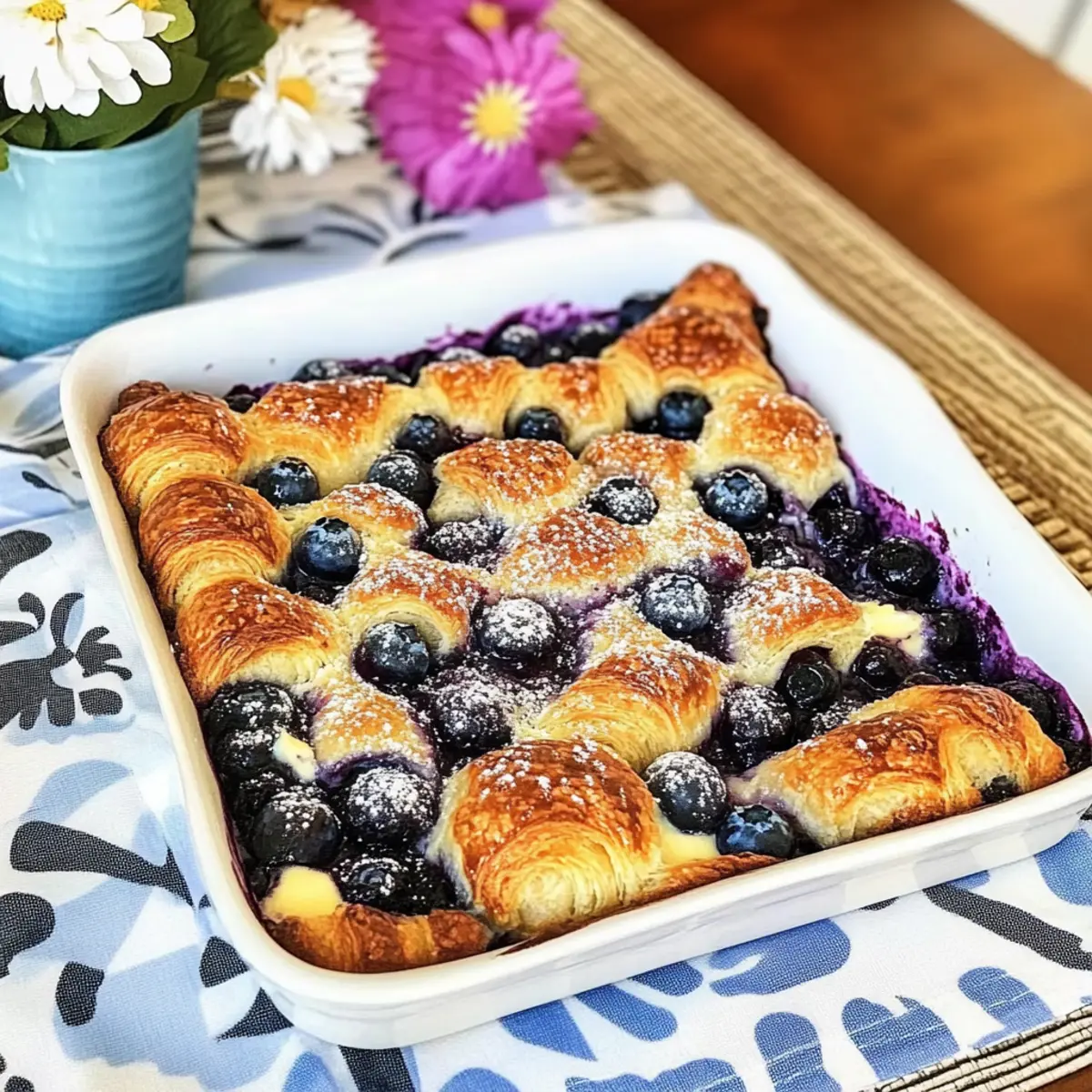 Blueberry Croissant Breakfast Casserole
