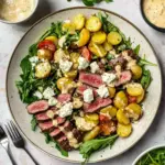 Warm Steak and Potato Salad with Feta Cheese