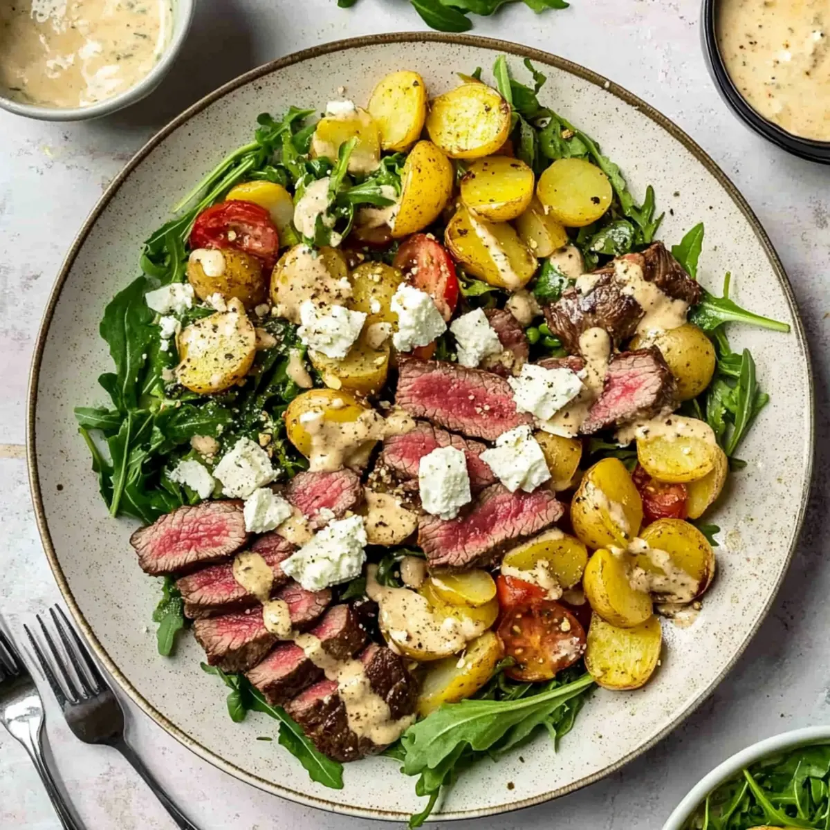 Warm Steak and Potato Salad with Feta Cheese: A Cozy Delight