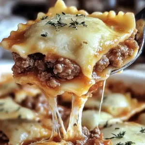 Beef and Cheese Ravioli Casserole