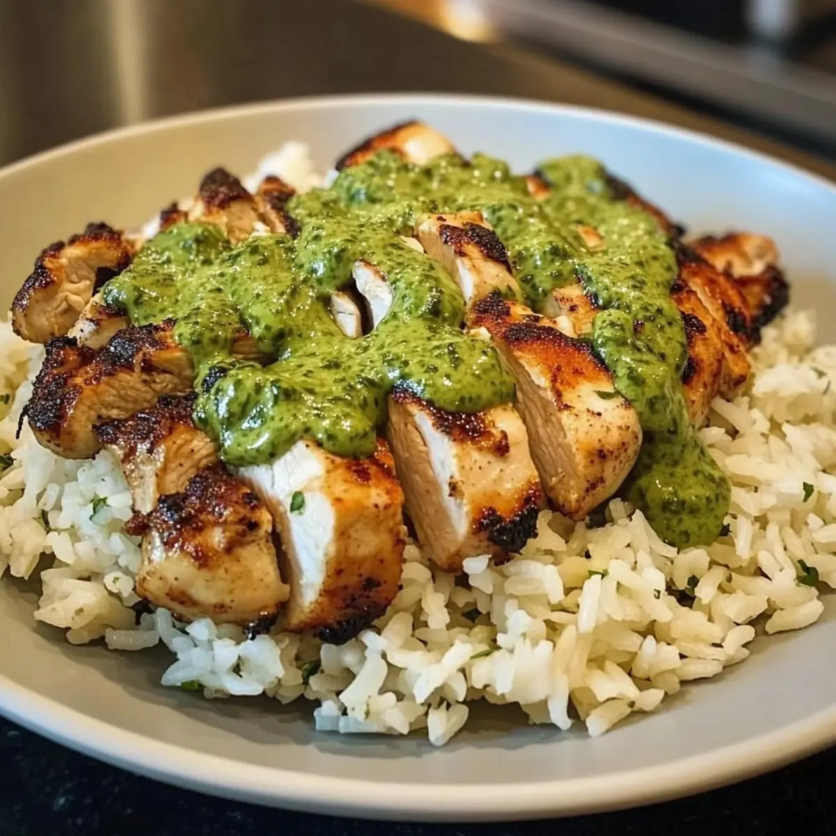 Peruvian Chicken with Aji Verde & Cilantro Rice