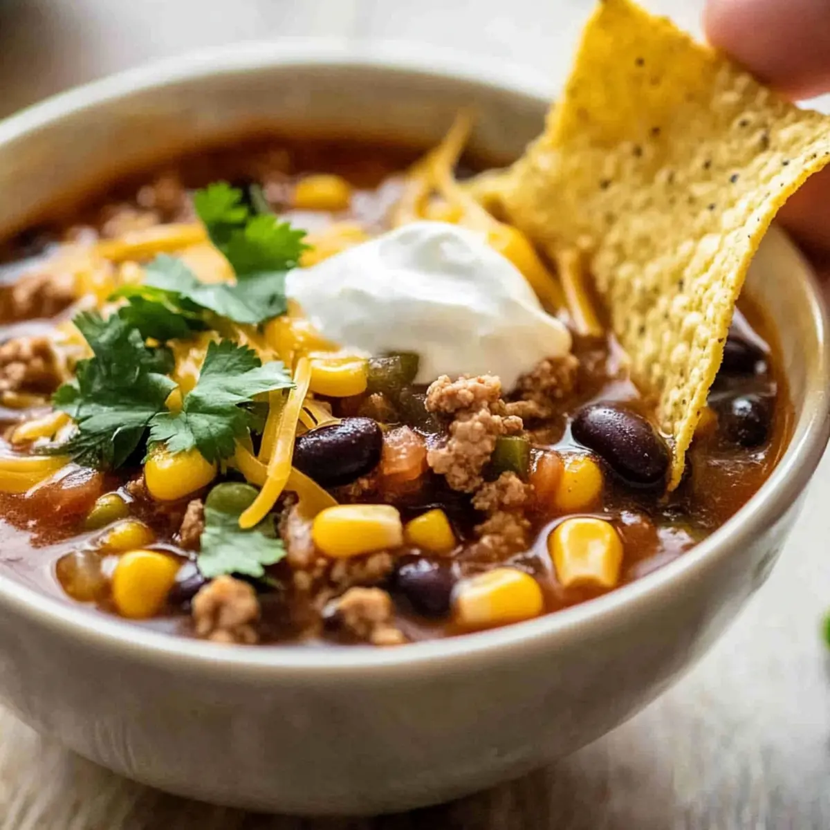 Hearty Taco Soup Ready in Just 30 Minutes