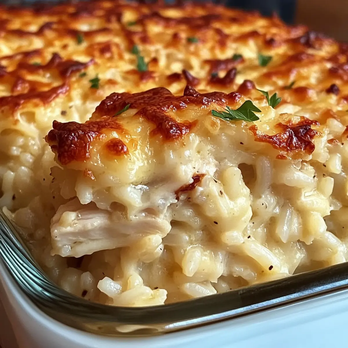 Dump-and-Bake Chicken Alfredo Rice Casserole Recipe