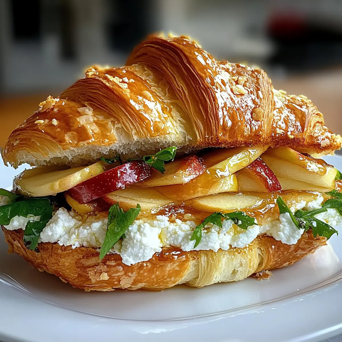 Savory Apple & Goat Cheese Croissant Sandwich for Quick Lunch
