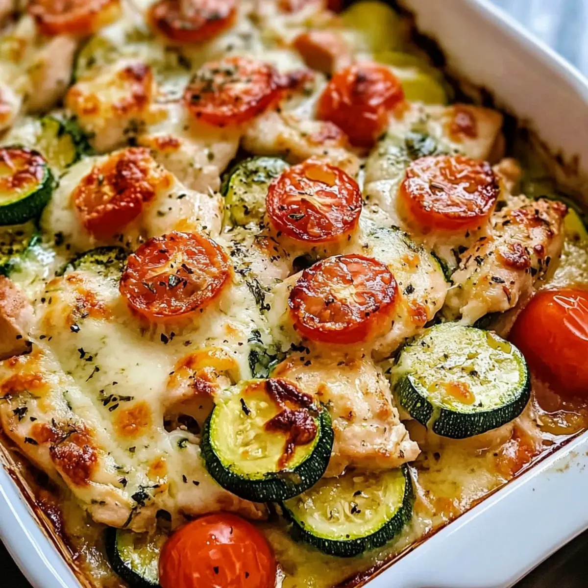 Mediterranean Chicken Zucchini Bake