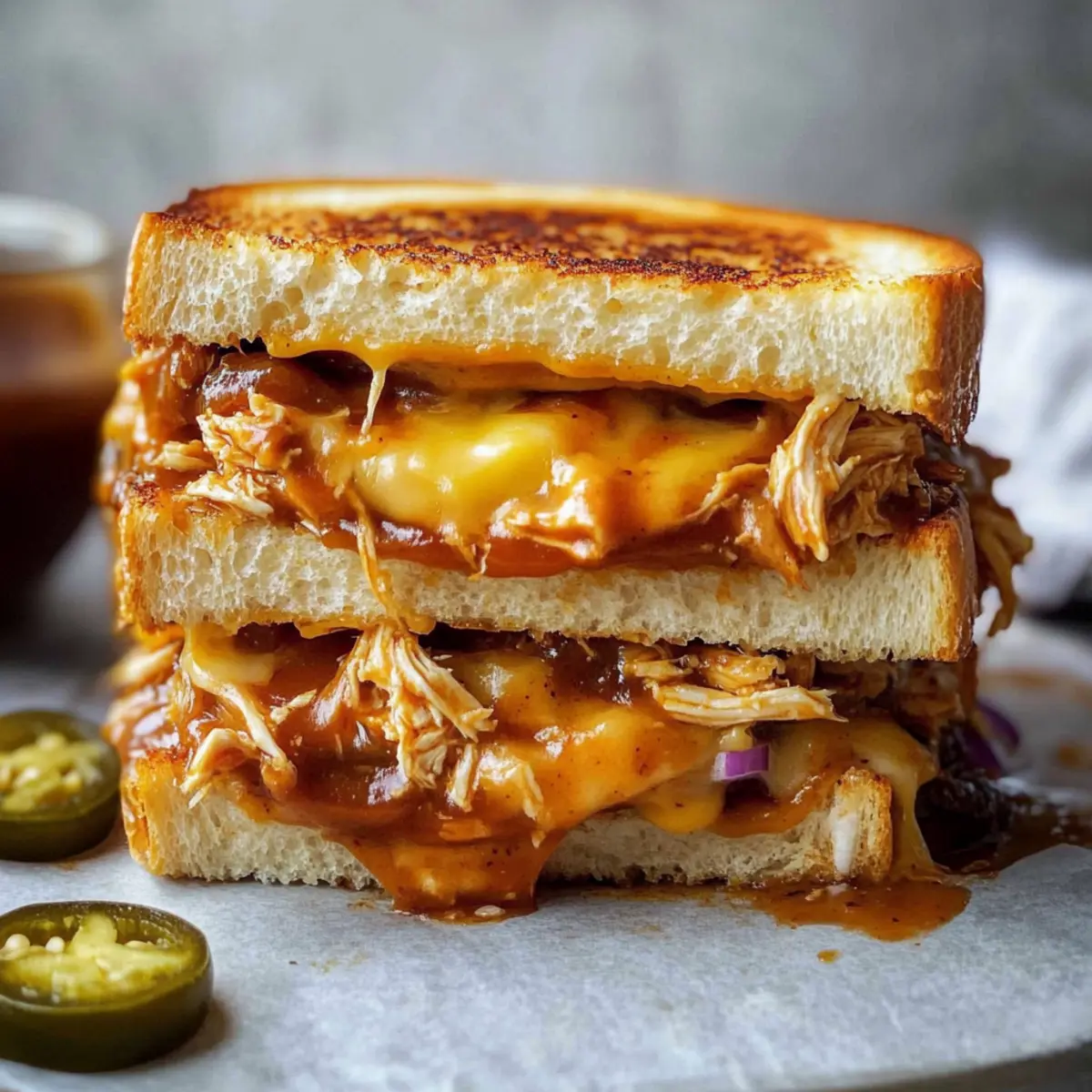 BBQ Chicken Grilled Cheese Sandwich That’s Comfort in Every Bite