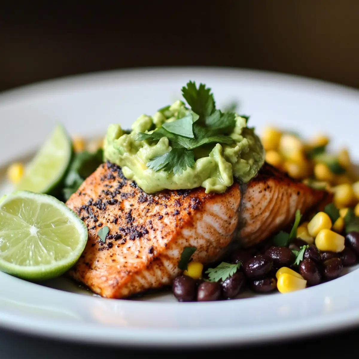 Cajun Salmon with Creamy Avocado Lime Delight