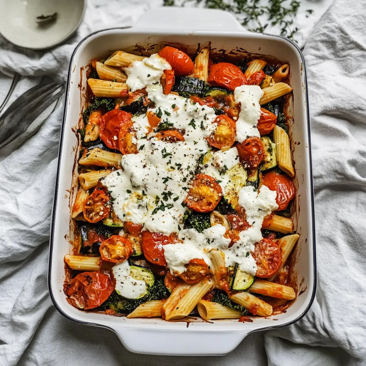 Eggplant Pasta Bake with Zucchini: A Cozy Vegetarian Delight