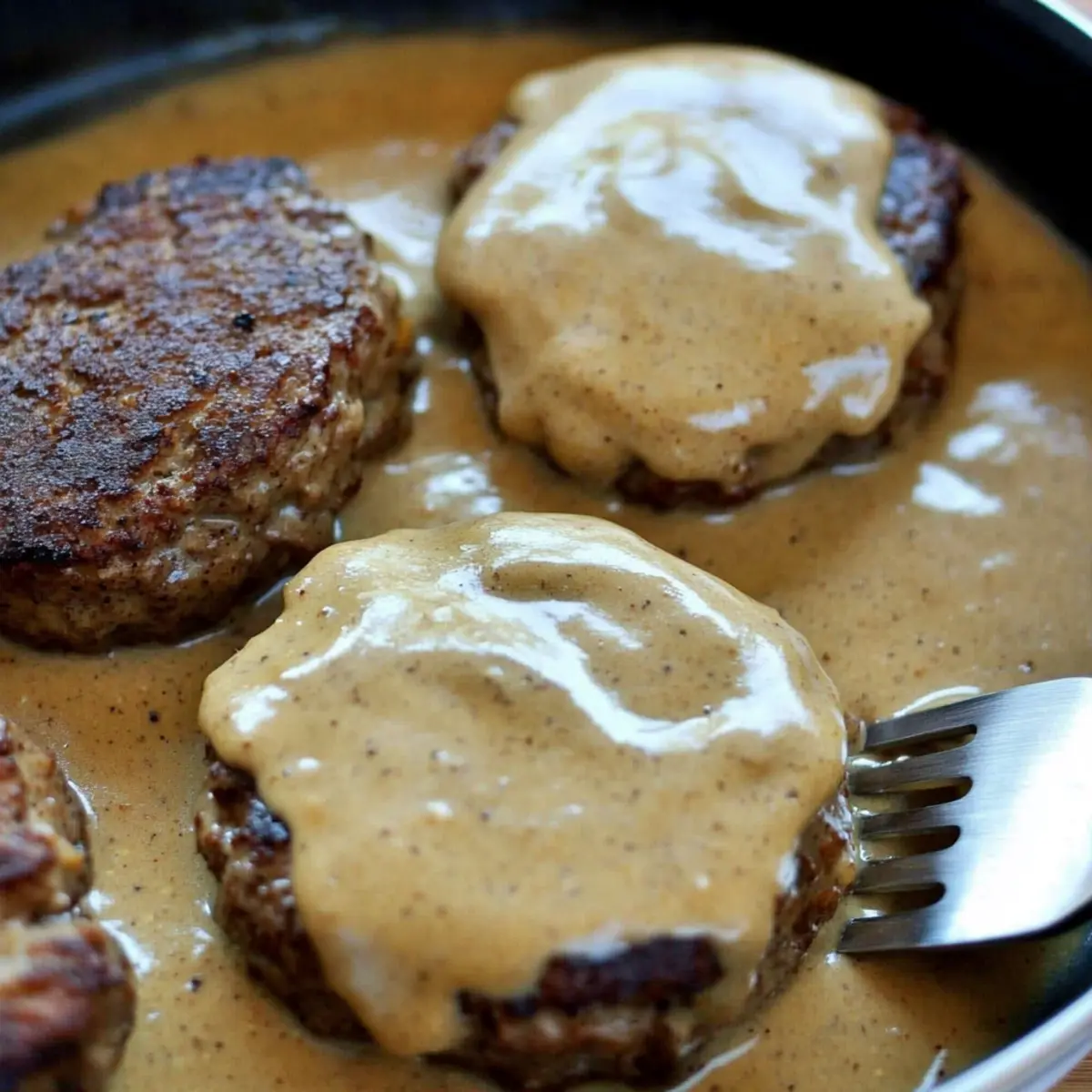 Savory Hamburger Steak with Creamy Country Gravy Bliss