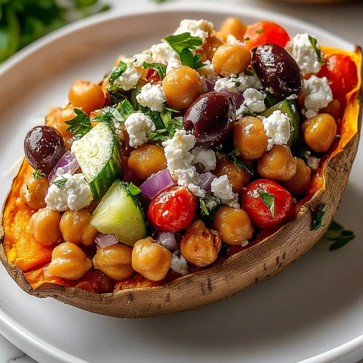 Vibrant Mediterranean Stuffed Sweet Potatoes to Savor