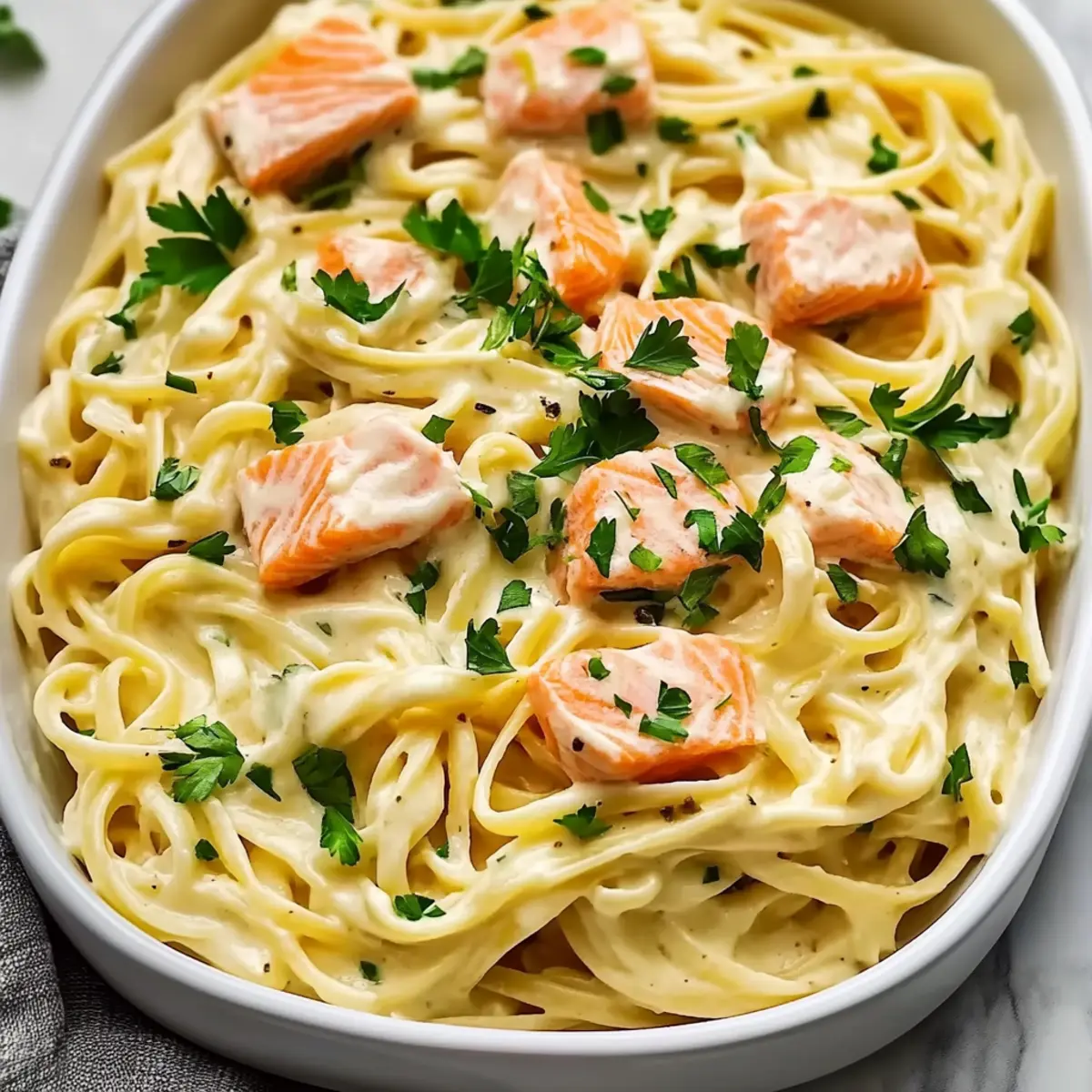 Creamy Healthier Smoked Salmon Linguine in Under 30 Minutes