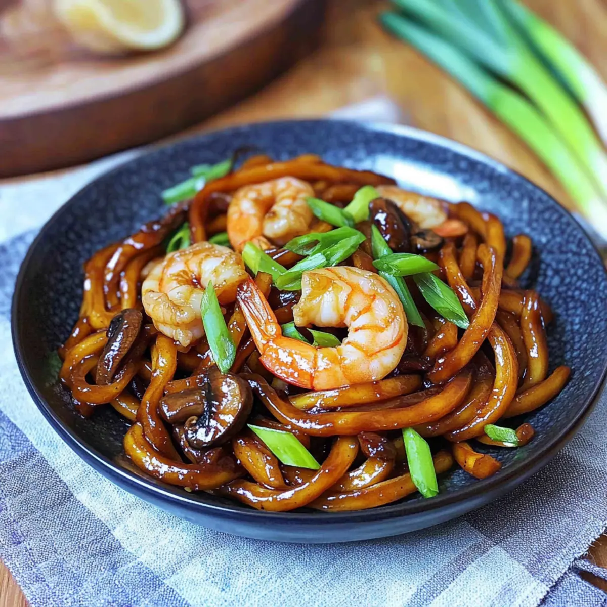 Savory Yaki Udon with Shrimp in Just 20 Minutes