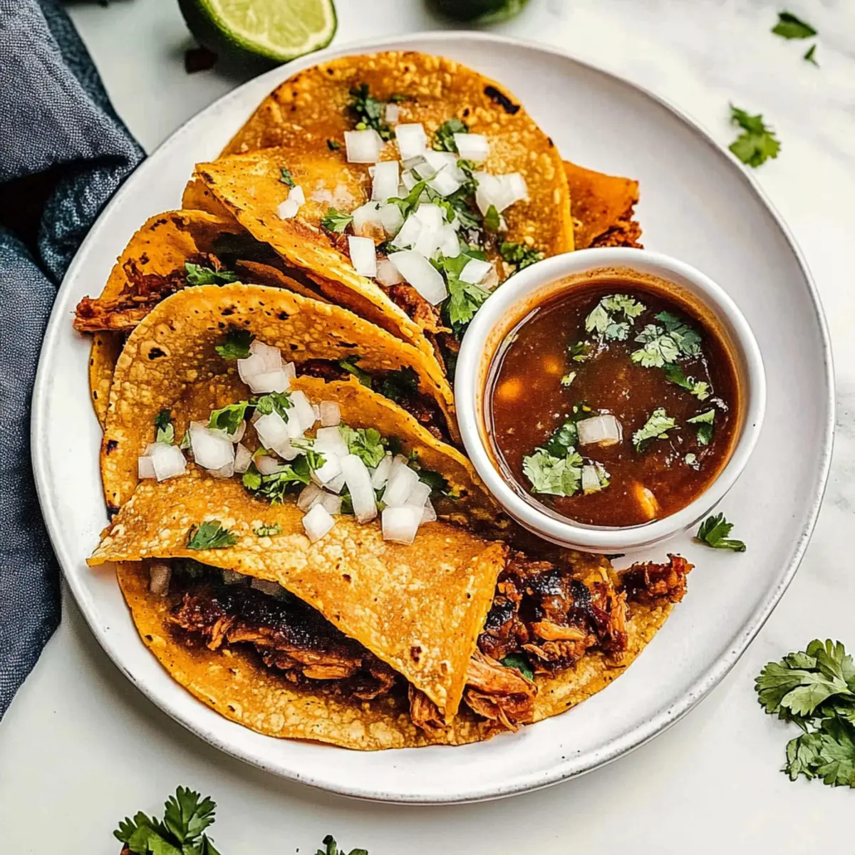 Savory Birria Tacos with Crispy Tortillas and Cheese Bliss