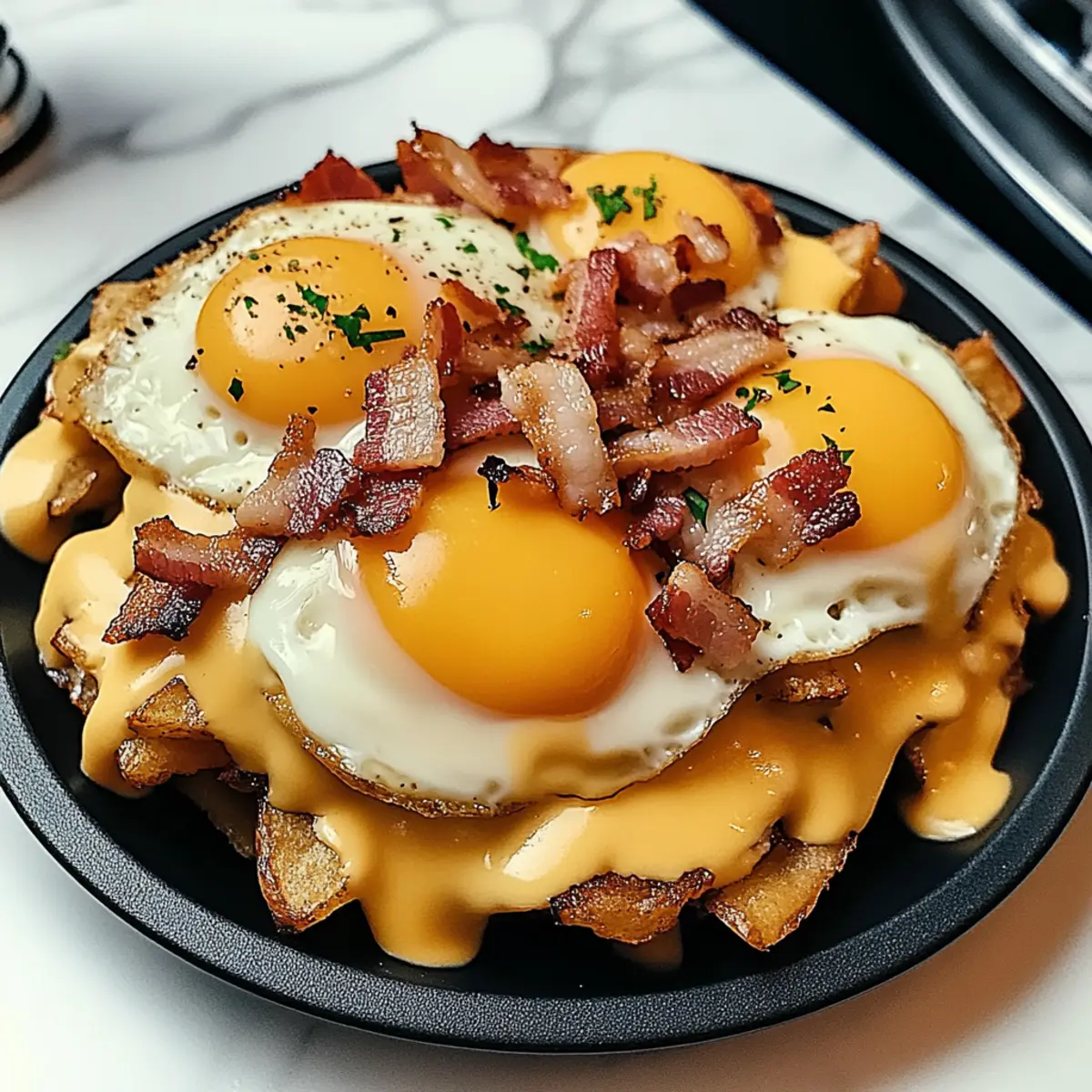 Breakfast Poutine with Hollandaise Sauce
