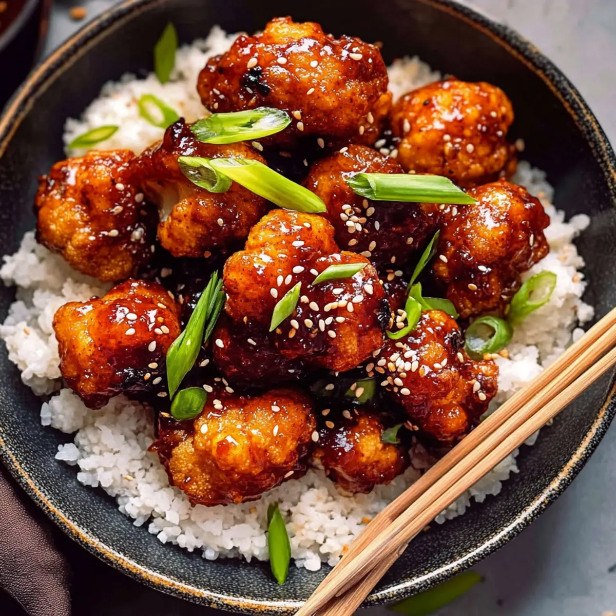Crispy Air-Fried Korean Cauliflower in Spicy Gochujang Sauce