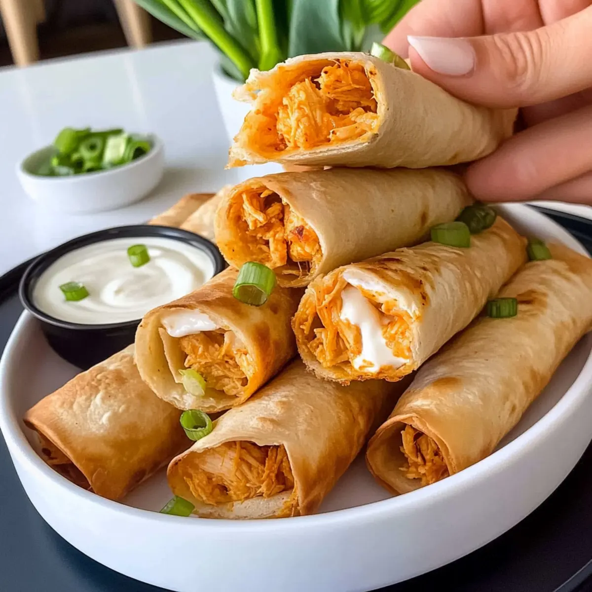Crispy Air Fryer Buffalo Chicken Taquitos for Game Day Fun
