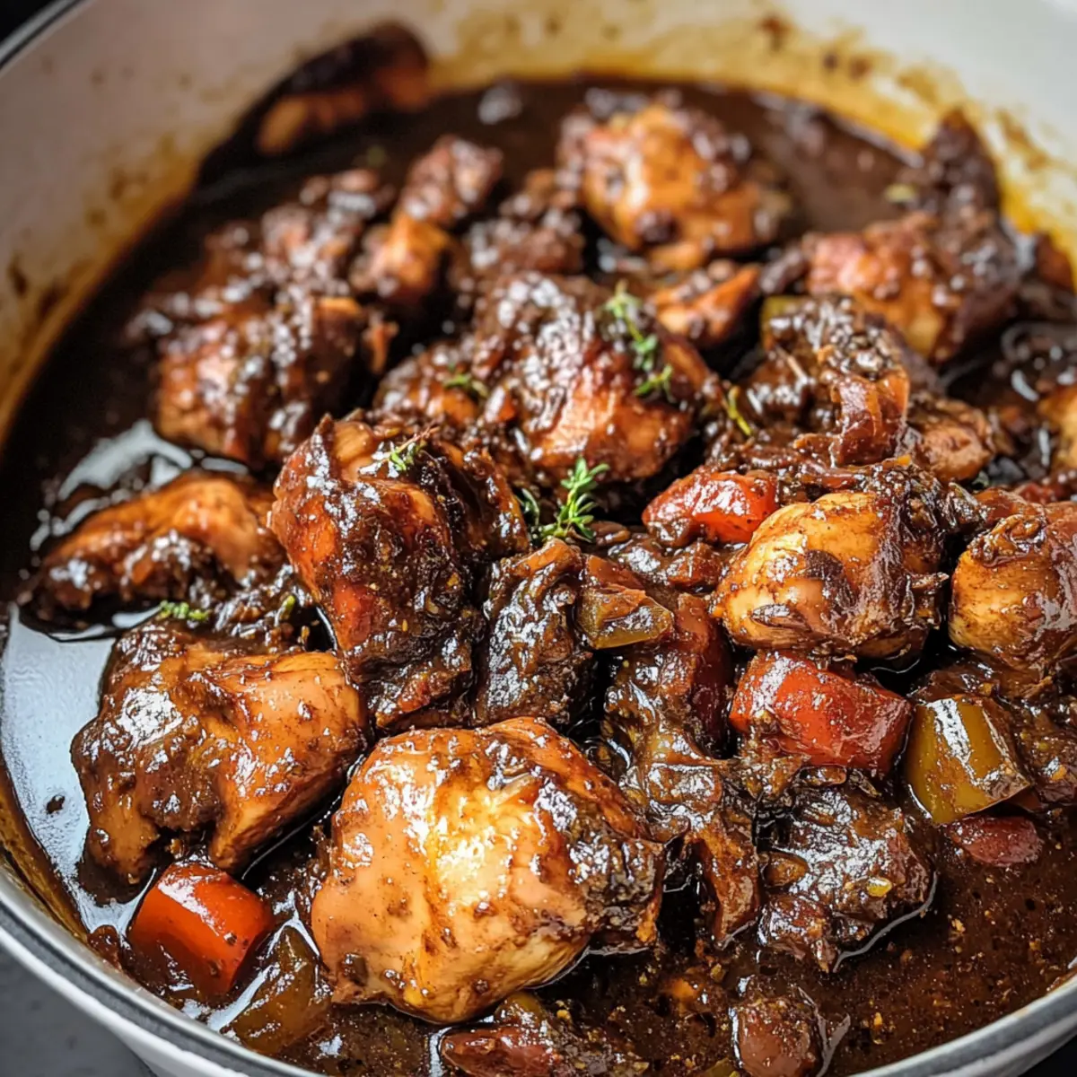 Mouthwatering Jamaican Brown Stew Chicken in One Pot