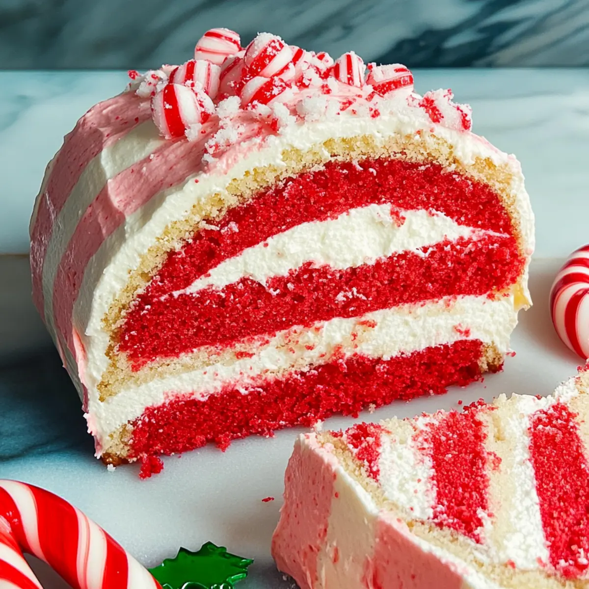 Candy Cane Striped Cake for a Festive Holiday Treat