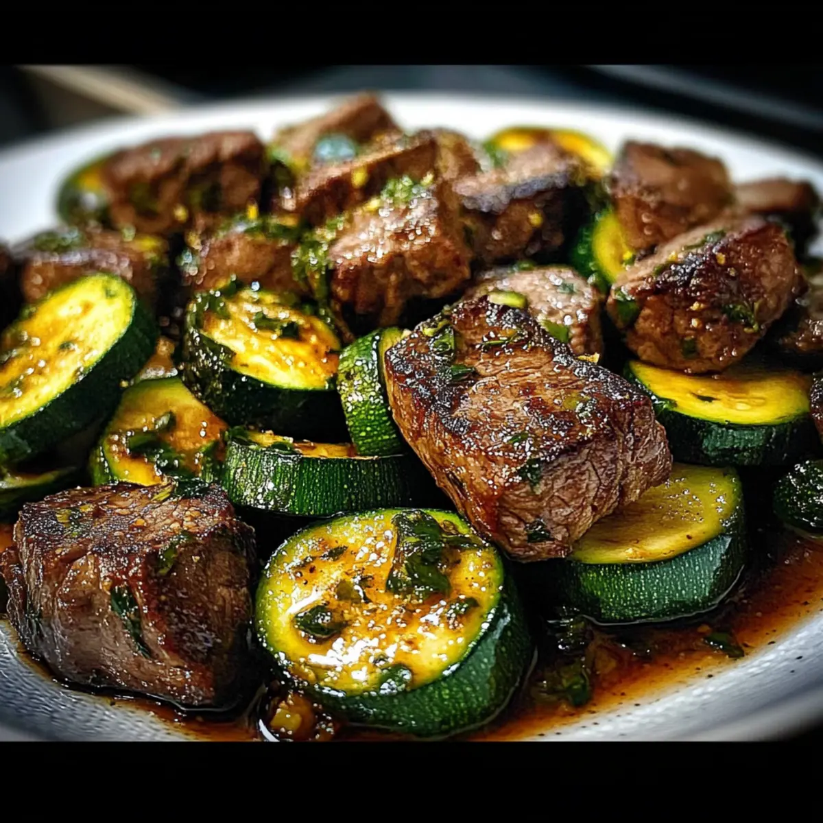 15-Minute Garlic Butter Steak Bites with Zucchini Bliss