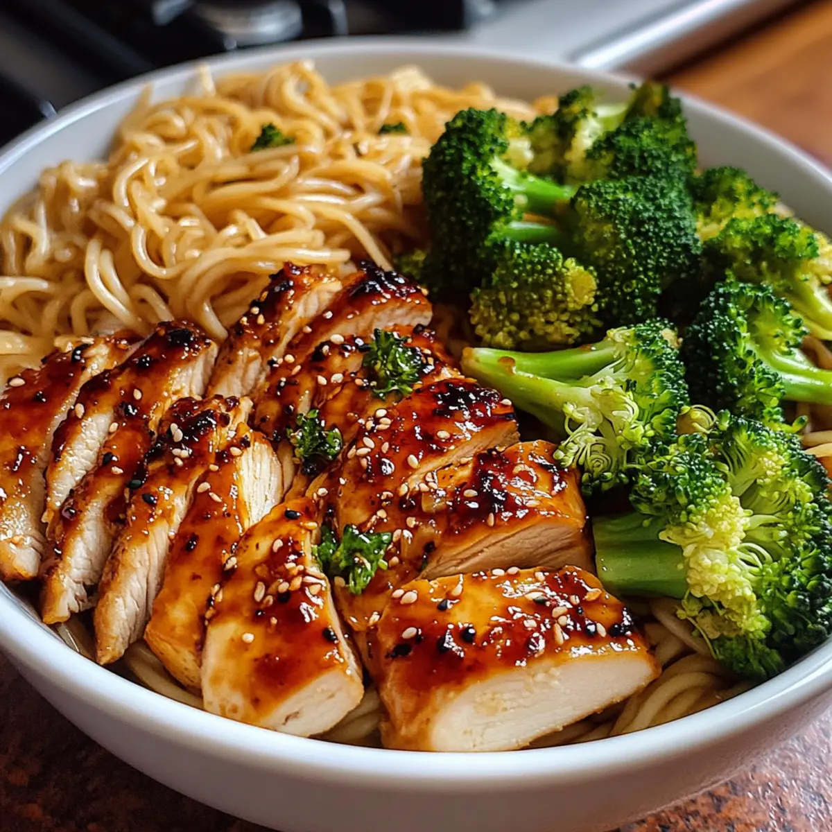 Spicy Garlic Chicken and Broccoli Noodle Bowls in 35 Minutes