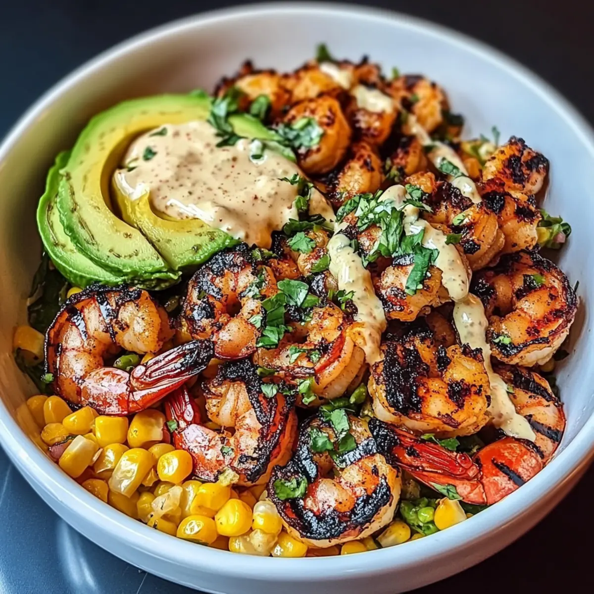 Grilled Shrimp Bowl with Avocado & Corn Salsa Delight