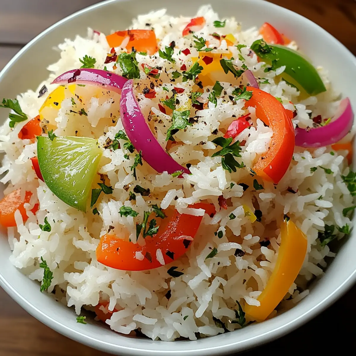 Island Coconut Pepper Rice: A Tropical Escape on Your Plate