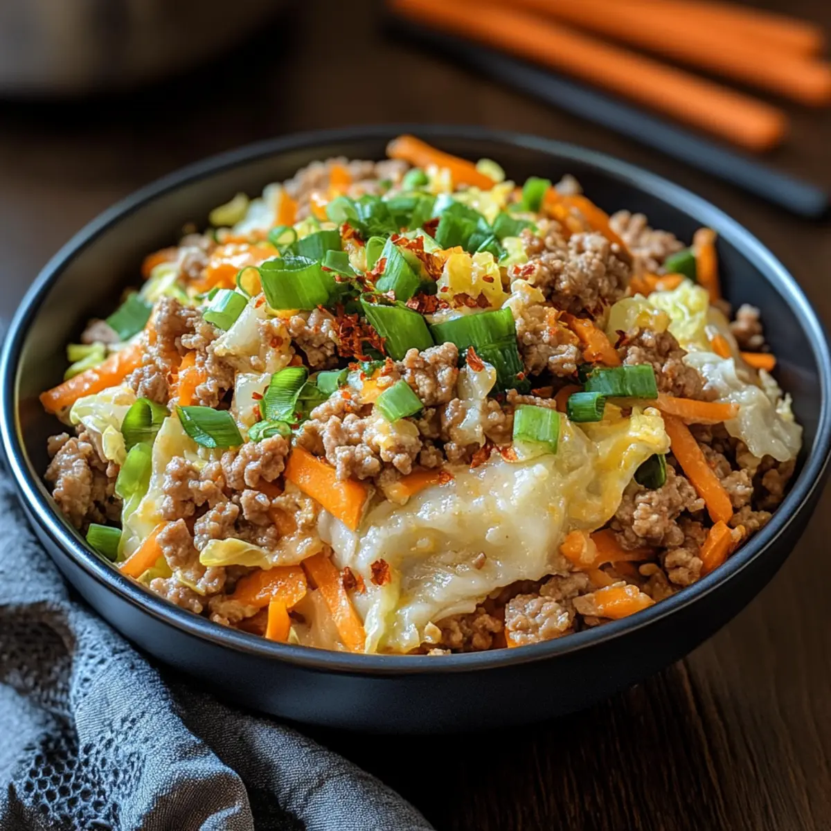 Keto Egg Roll in a Bowl: Flavorful Low-Carb Quick Meal